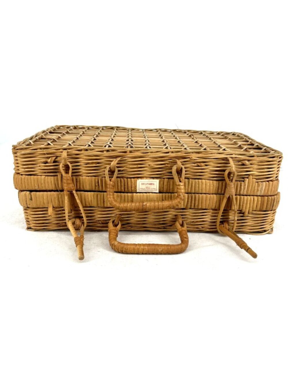Wicker Picnic Basket Boho Storage 11.5 x 6.75 x 3.75" Vintage China - Picture 6 of 8